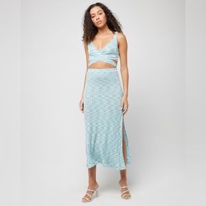 L*SPACE Zephyr Midi Skirt in Poolside Blue Medium